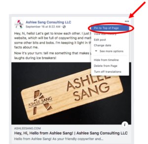 Pin Facebook Post To Top of Page