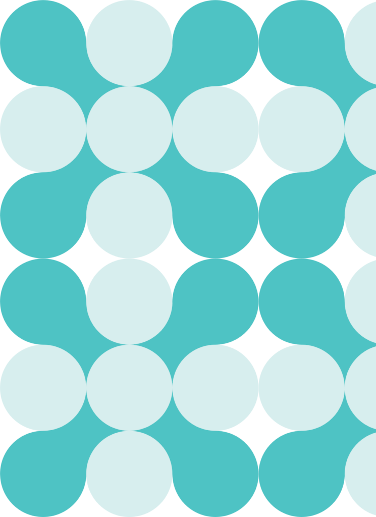 Graphic elements pattern of the Brutalist style in teal and seafoam colors